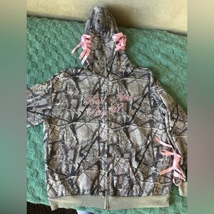 Romwe bow camo hoodie